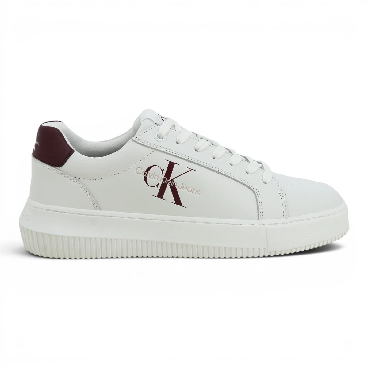 YW0YW00823-02Z CK JEANS CHUNKY CUPSOLE MONO LTH WN Bright White/Andorra