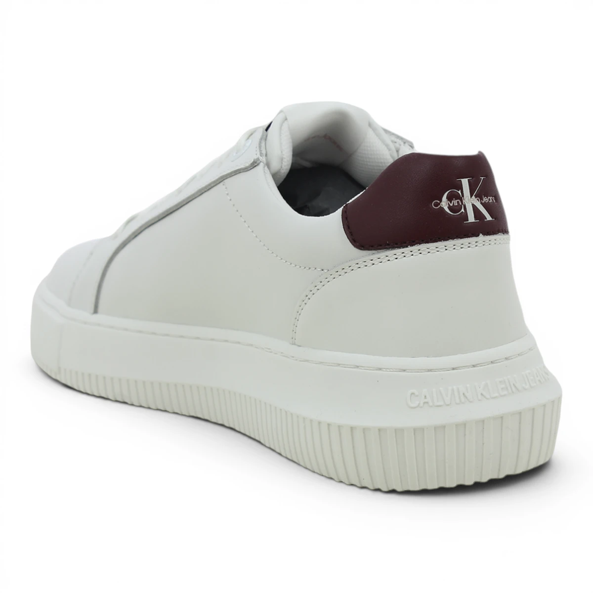 YW0YW00823-02Z CK JEANS CHUNKY CUPSOLE MONO LTH WN Bright White/Andorra