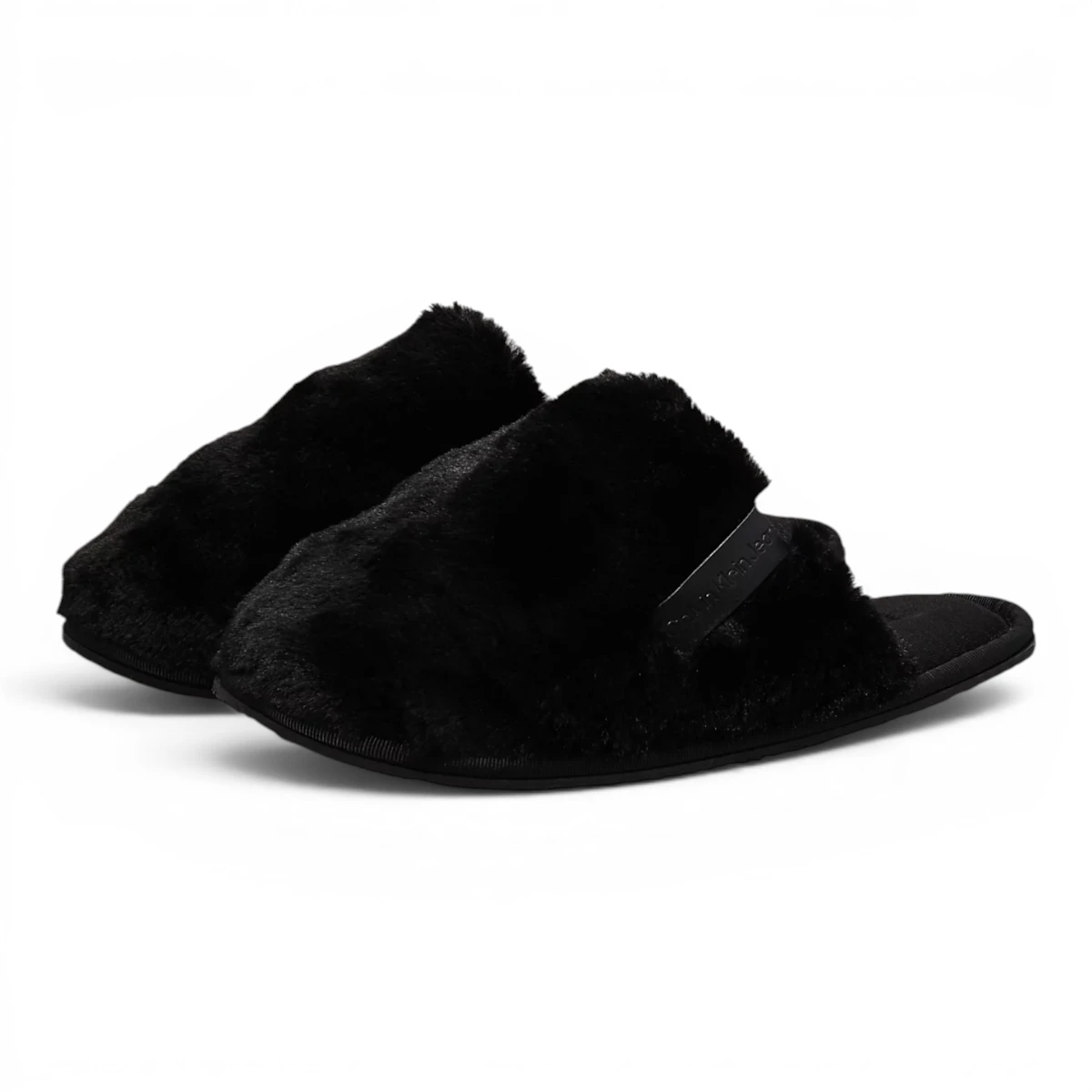 YW0YW01593-0GJ CK JEANS HOTEL SLIPPER FUR AFTER GLOW Triple Black
