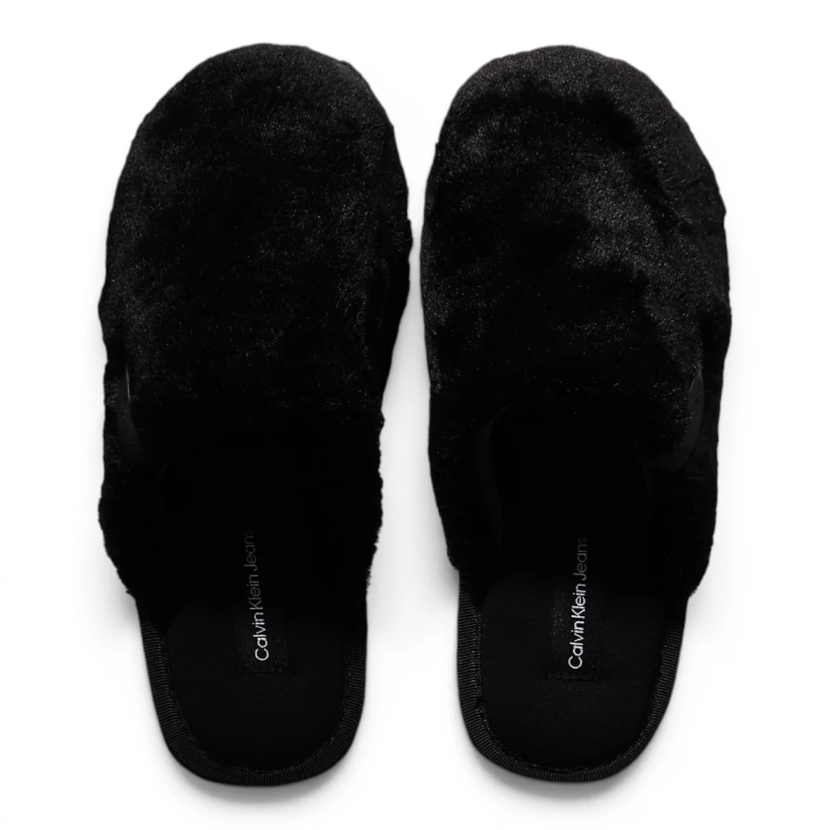YW0YW01593-0GJ CK JEANS HOTEL SLIPPER FUR AFTER GLOW Triple Black