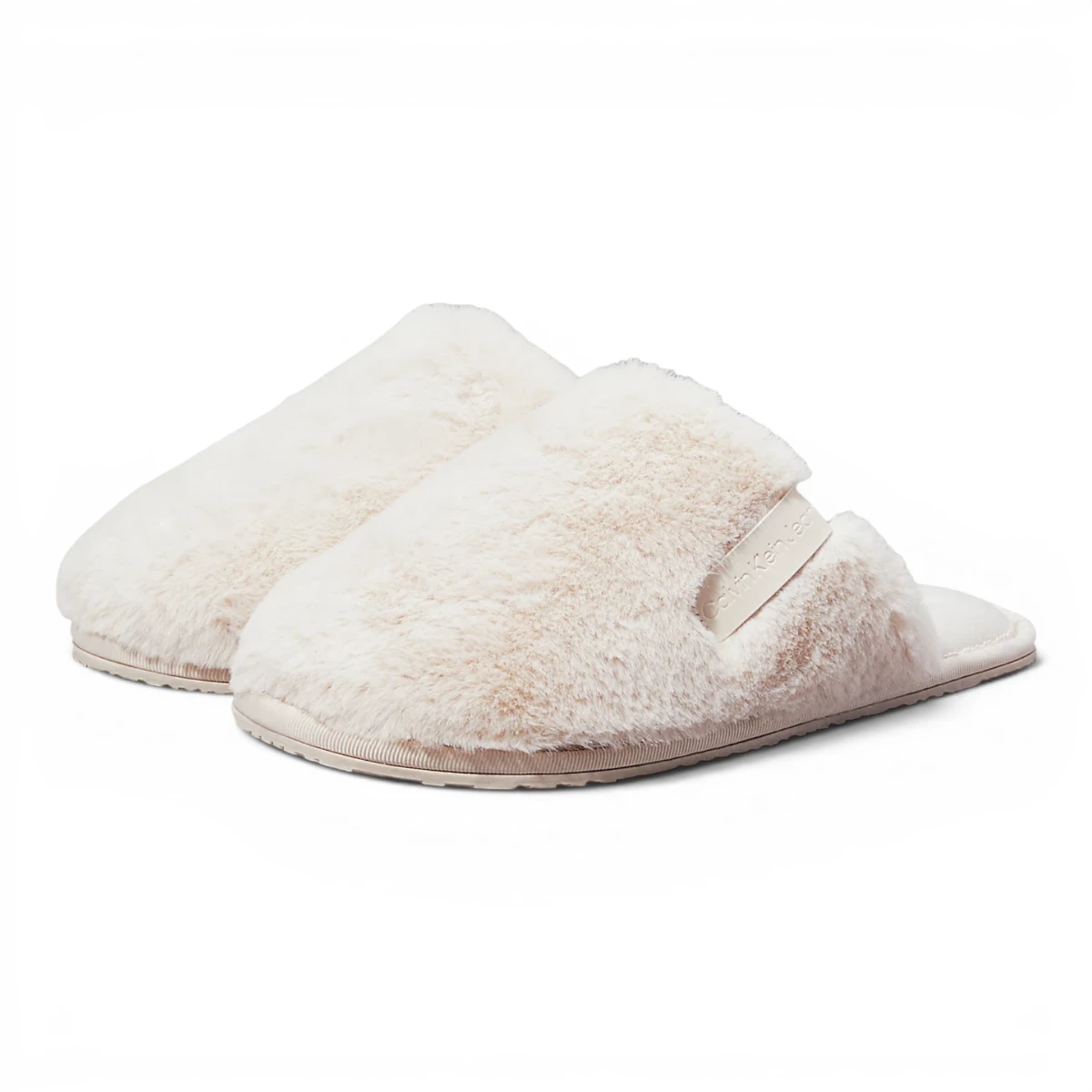 YW0YW01593-ACF CK JEANS HOTEL SLIPPER FUR AFTER GLOW Triple Eggshell