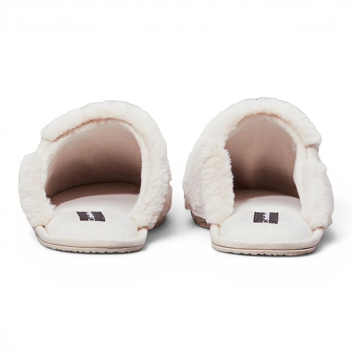 YW0YW01593-ACF CK JEANS HOTEL SLIPPER FUR AFTER GLOW Triple Eggshell